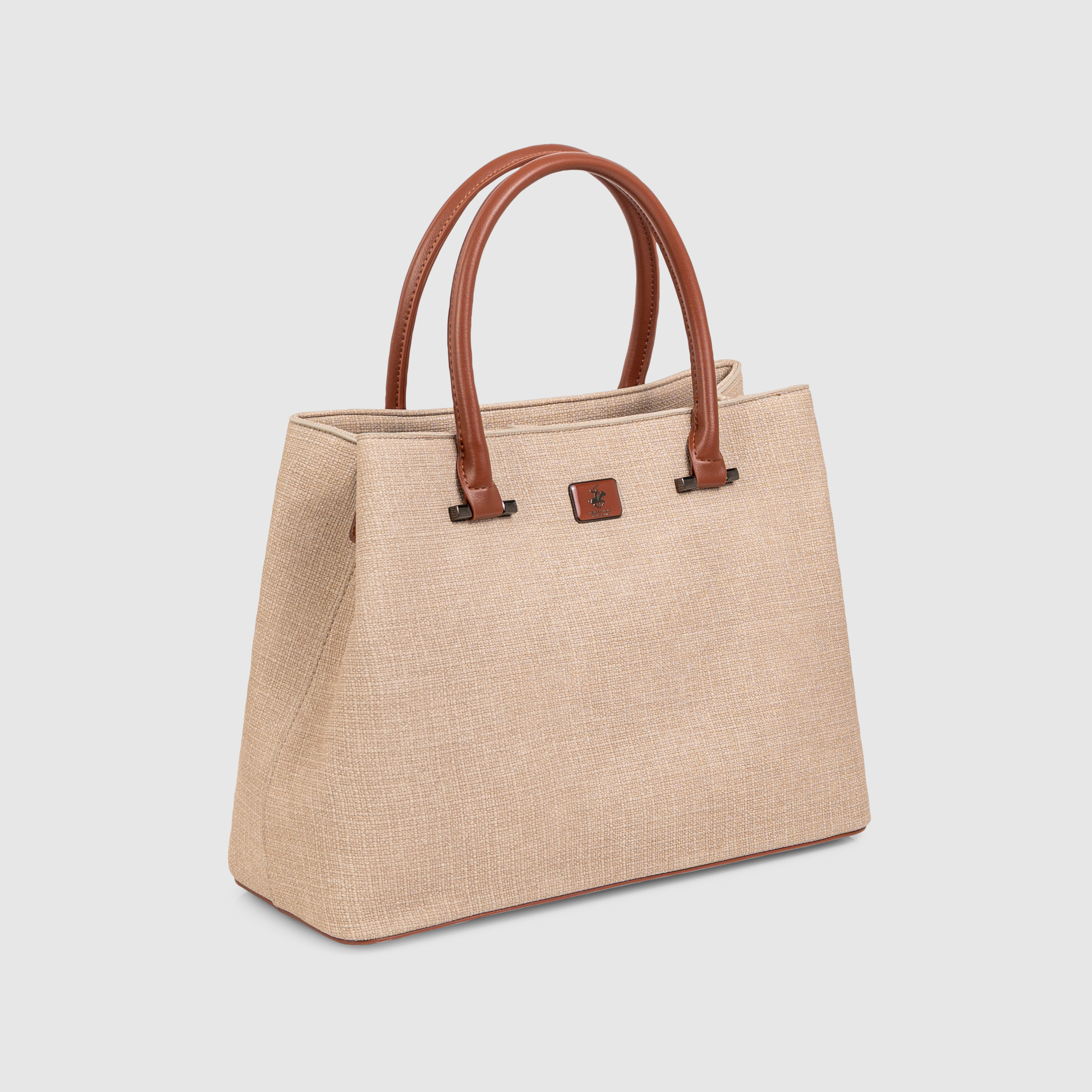 Textured Zippered Satchel Bag