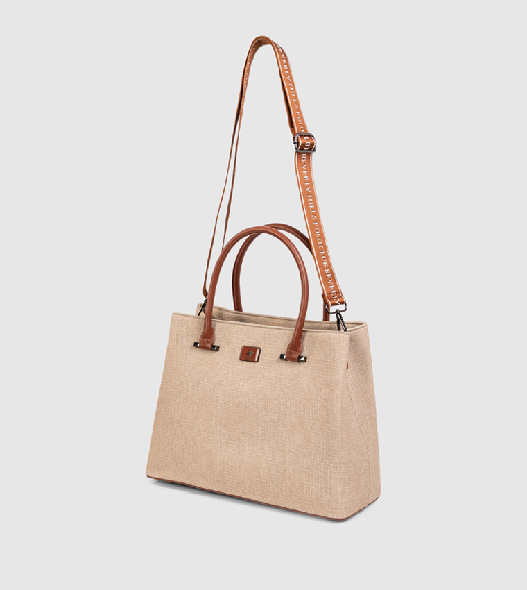 Textured Zippered Satchel Bag