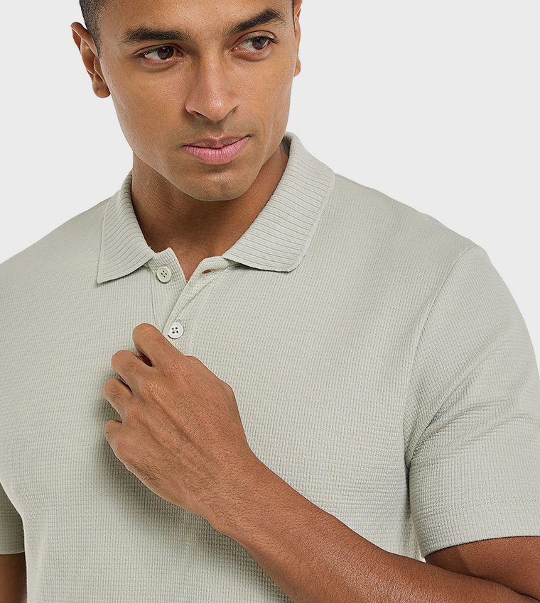 Solid Polo T-Shirt with Short Sleeves
