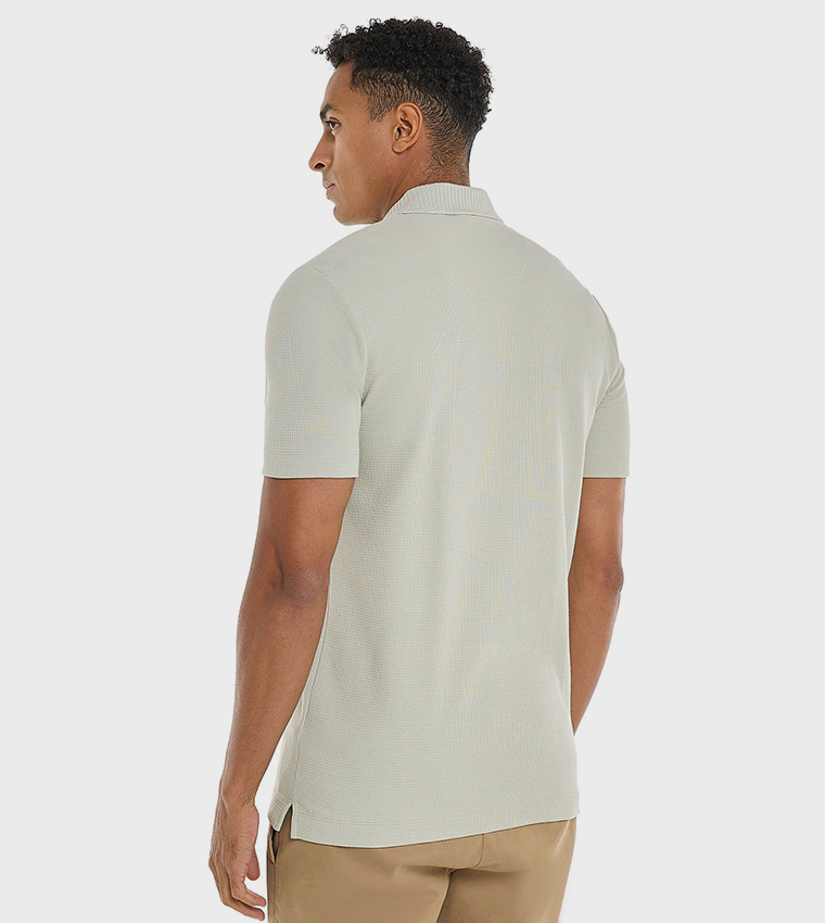 Solid Polo T-Shirt with Short Sleeves