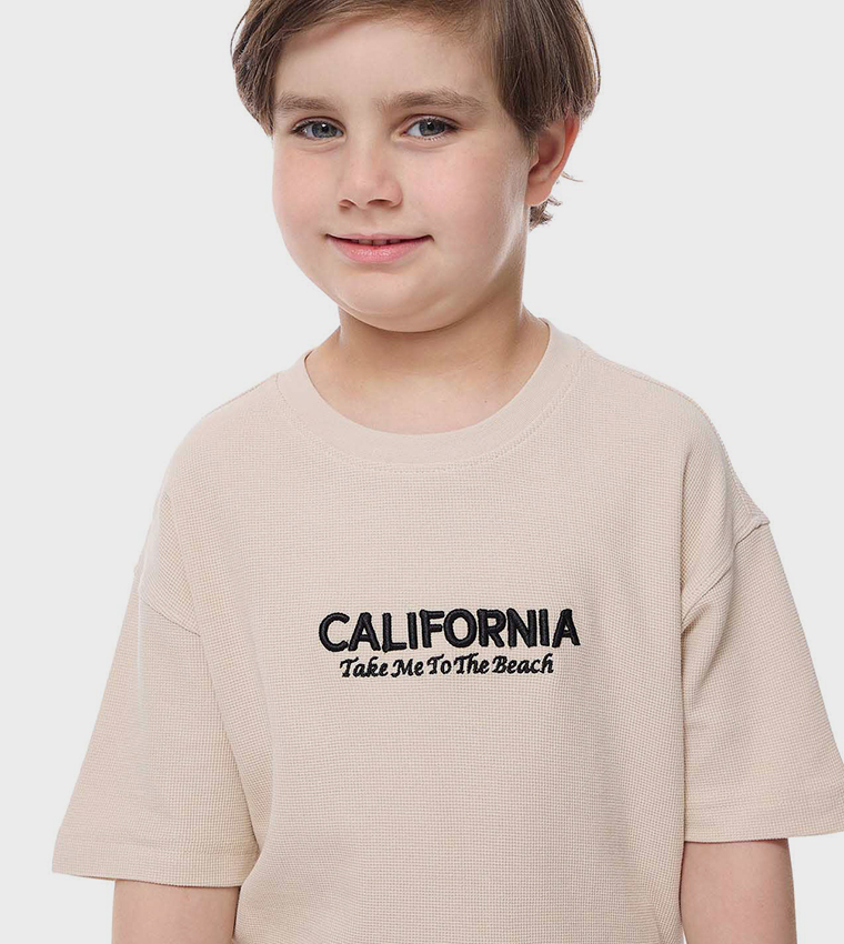 Printed T-Shirt with Crew Neck and Short Sleeves