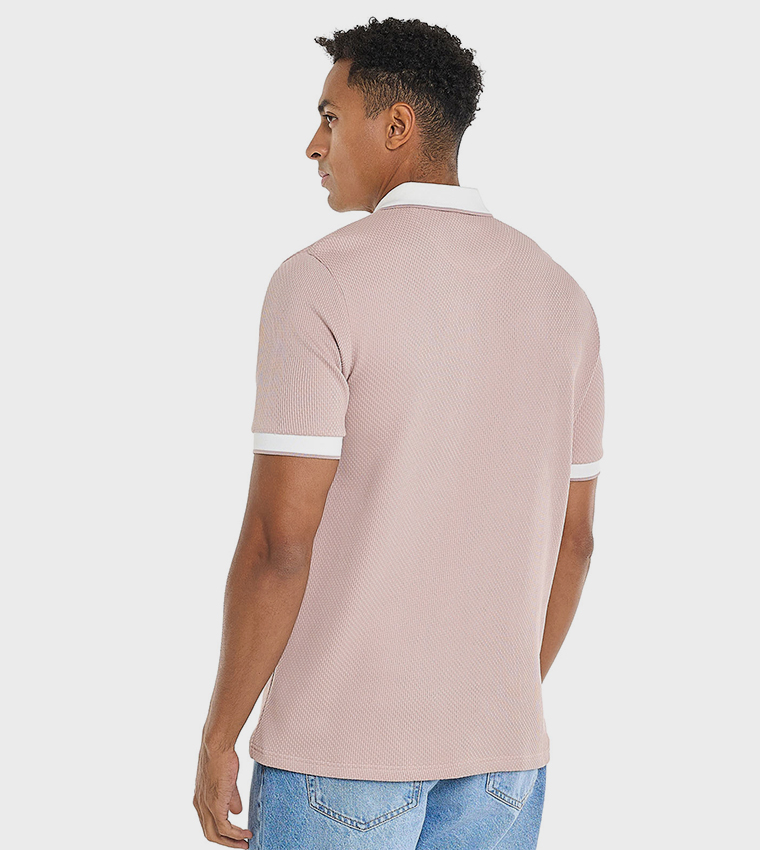 Contrast Tipping Polo T-Shirt with Short Sleeves