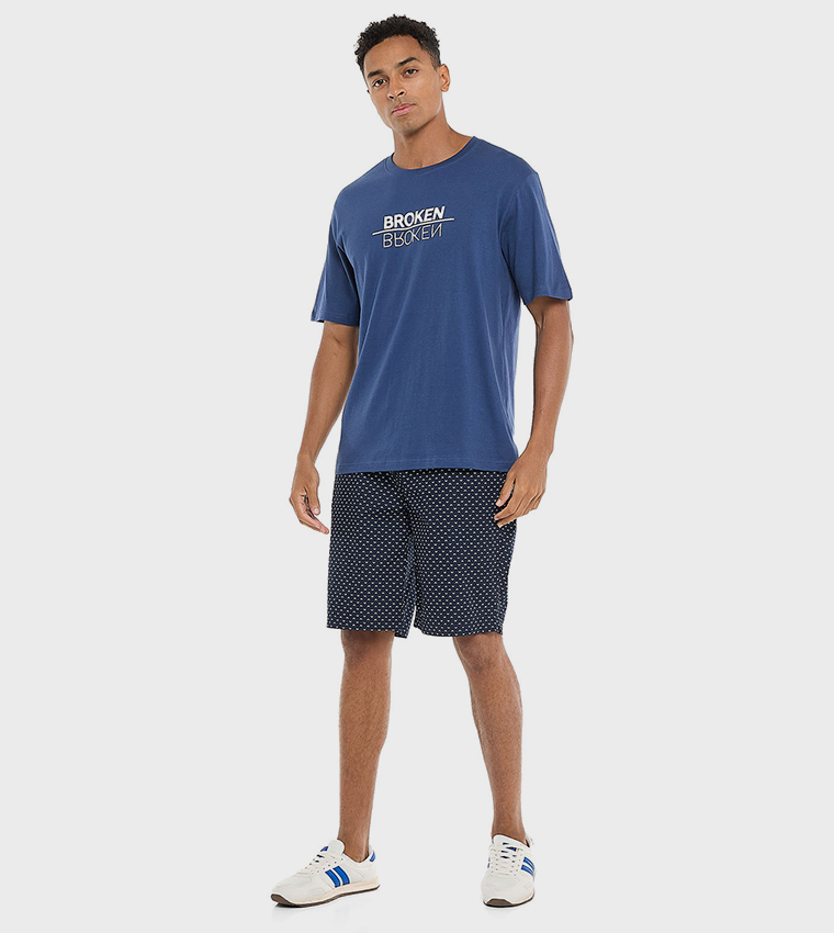 Printed Sleep Shorts with Drawstring Waist