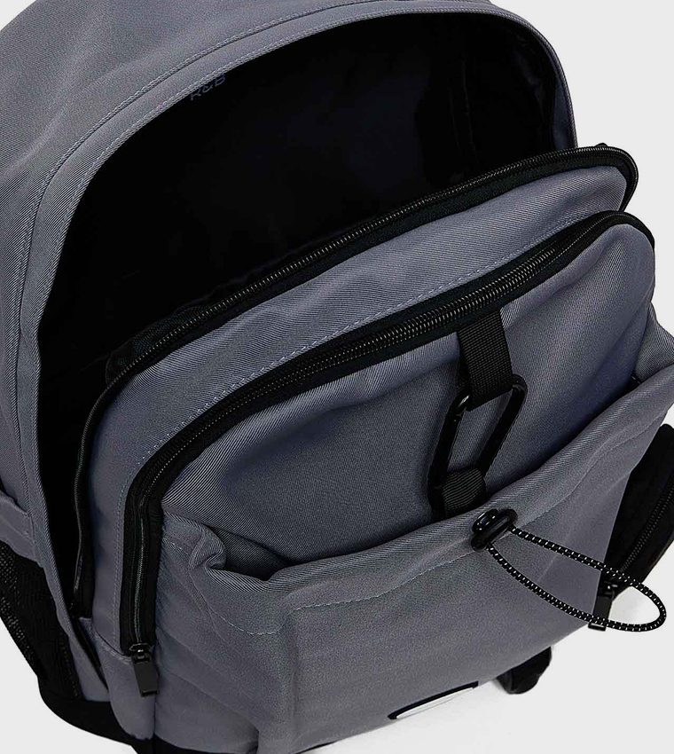 Color Block Backpack With Pouch