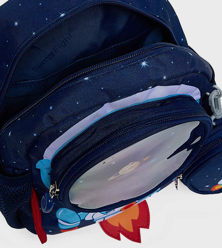 Space Print Backpack With Pouch