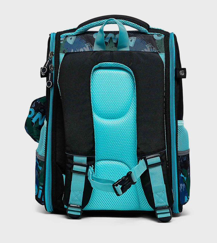 Dino Print Backpack With Pouch
