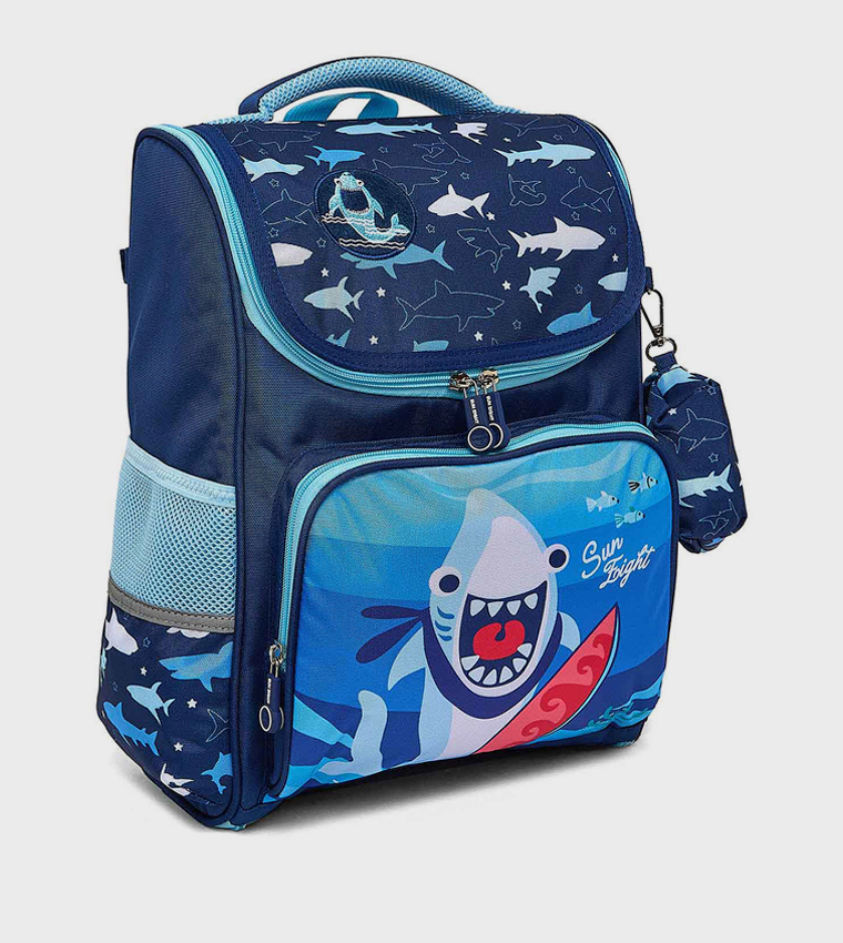 Printed Backpack With Pouch