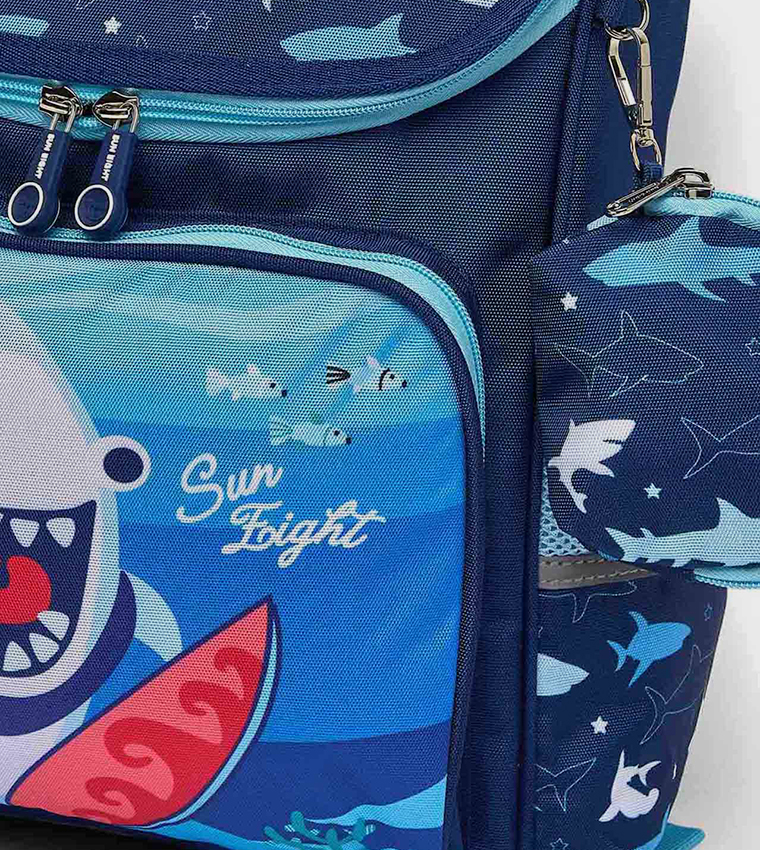 Printed Backpack With Pouch