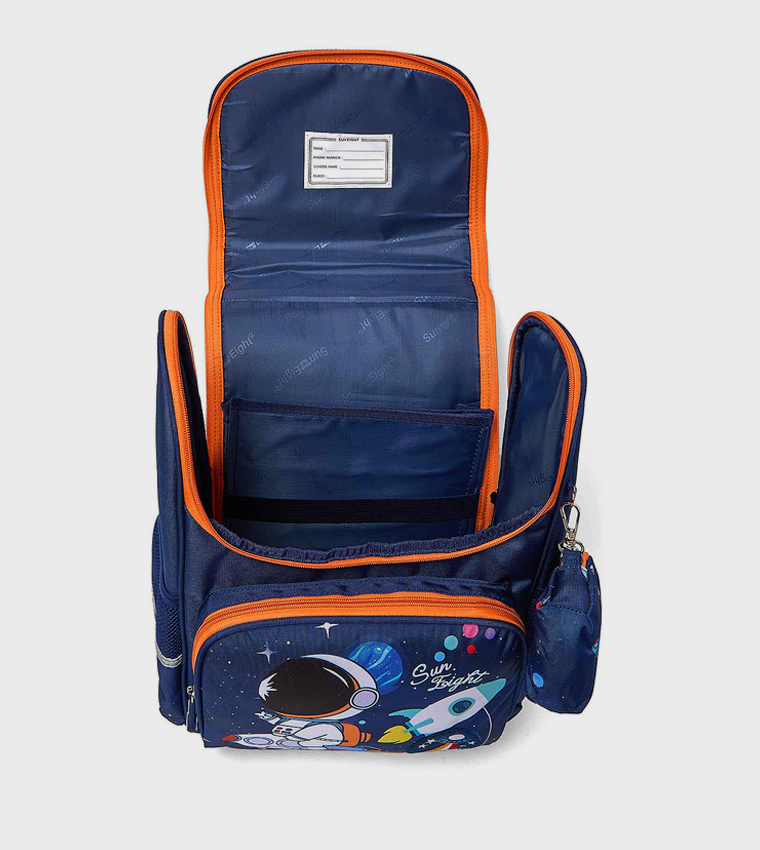 Space Print Backpack With Pouch