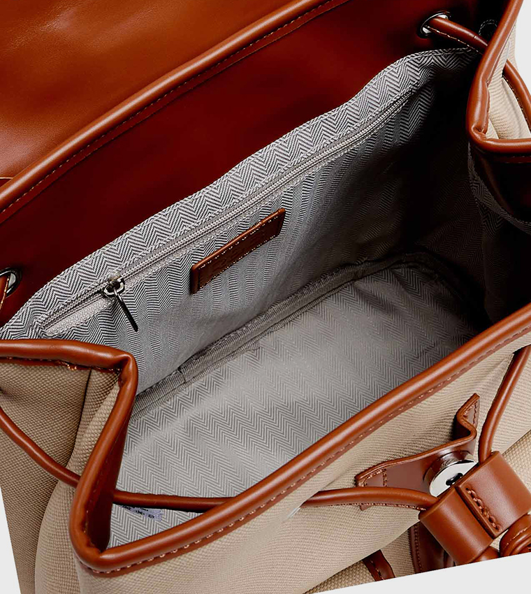 Pocket Detail Flap Backpack