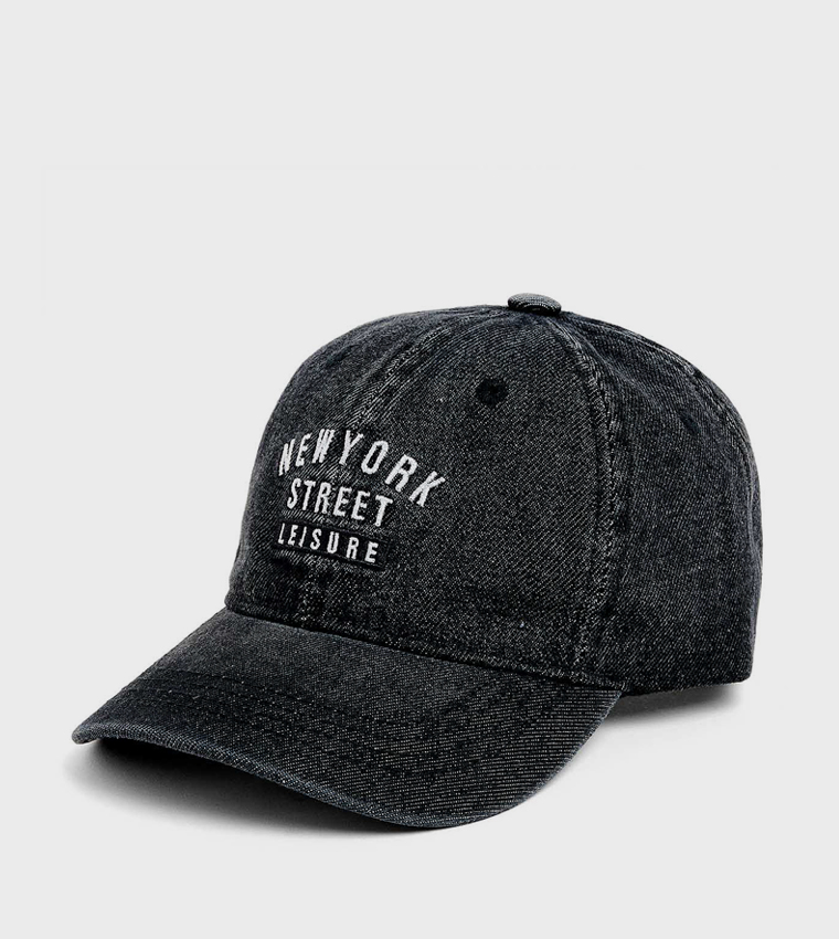 Embroidered Denim Cap