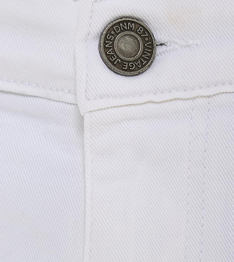 Solid Slim Fit Jeans with Button Closure