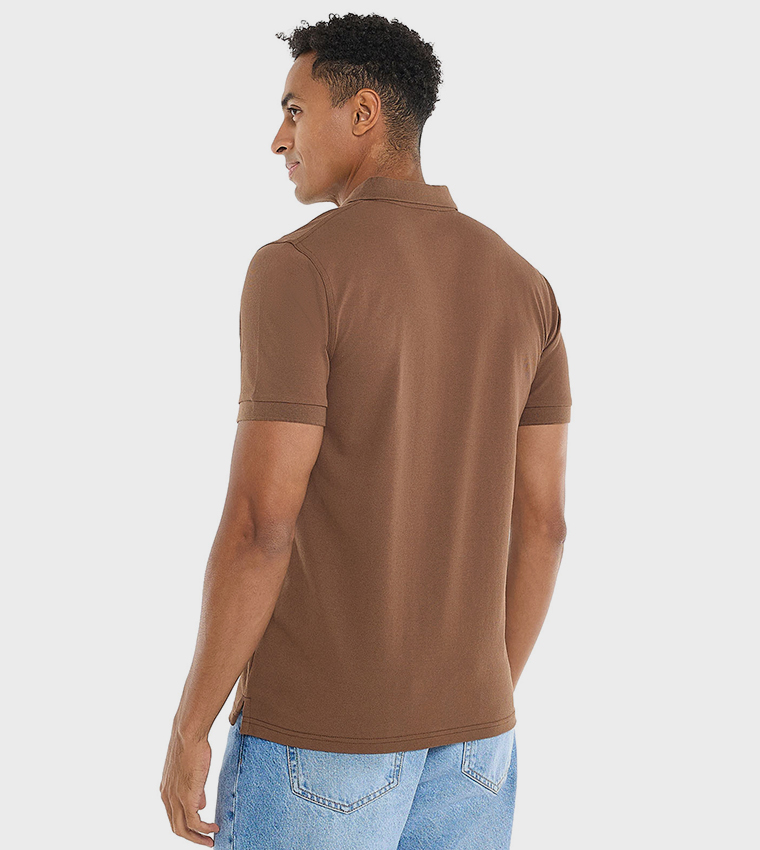 Solid Polo T-Shirt with Short Sleeves