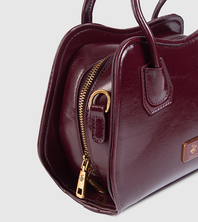 Logo Detail Flag Satchel Bag