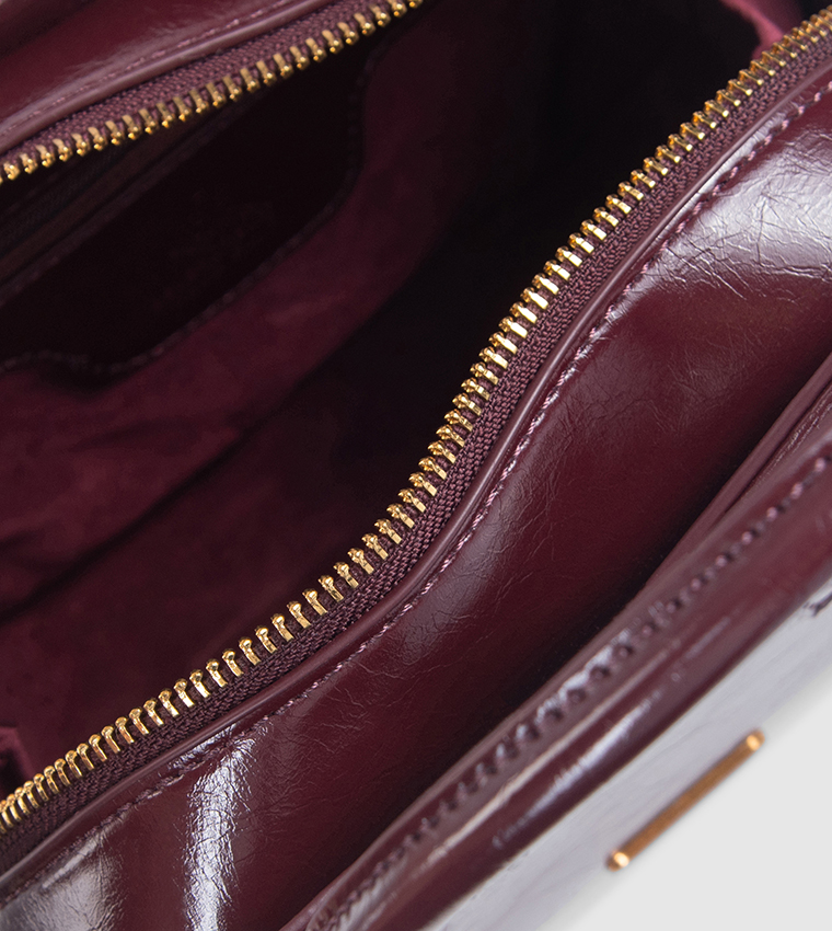 Logo Detail Flag Satchel Bag