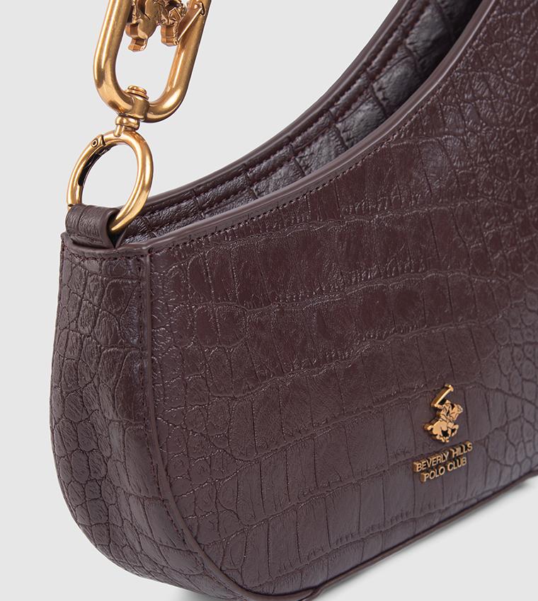 Croc Textured Shoulder Bag
