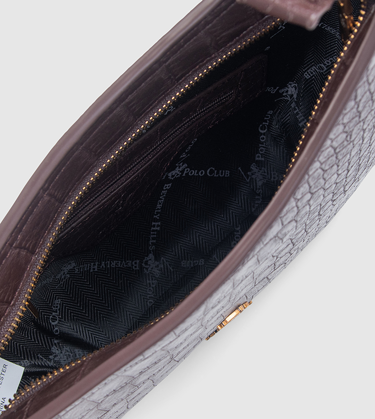 Croc Textured Shoulder Bag