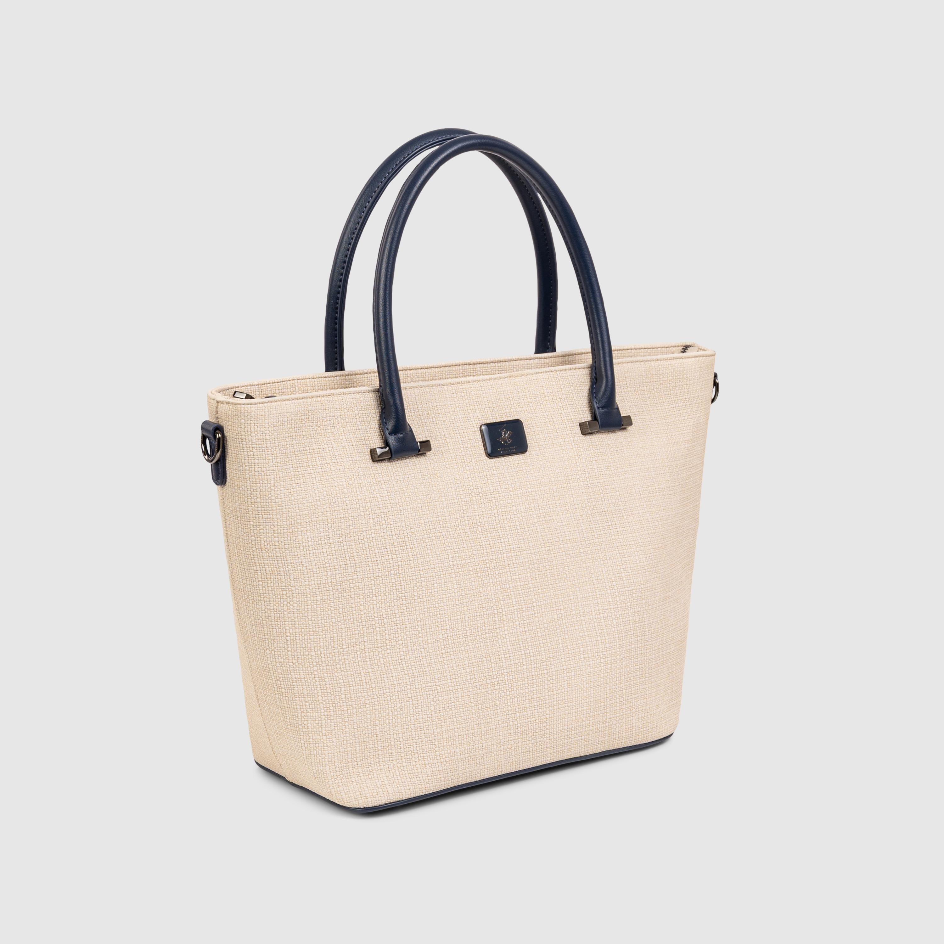 Textured Zippered Mini Tote Bag