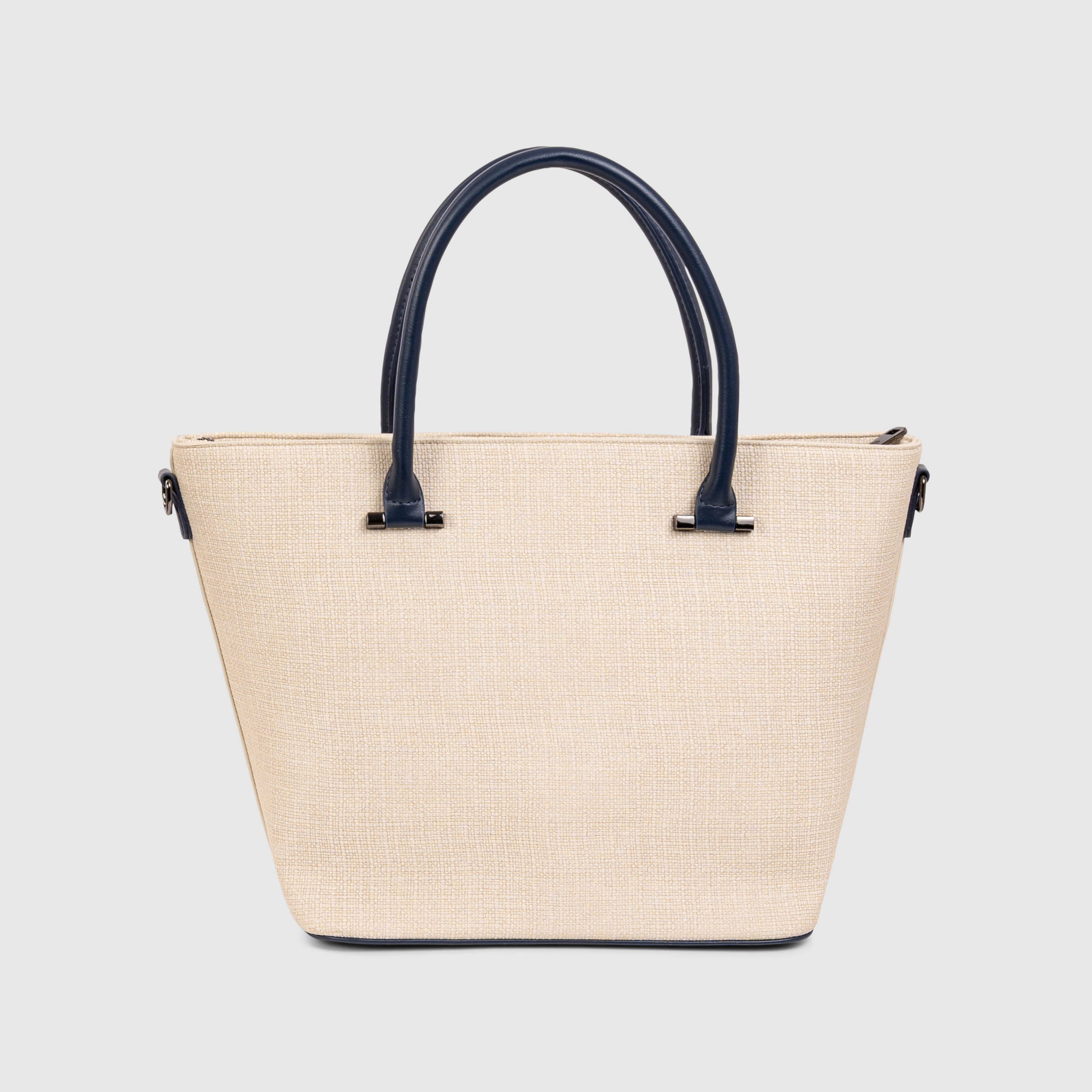 Textured Zippered Mini Tote Bag