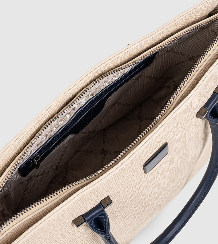 Textured Zippered Mini Tote Bag