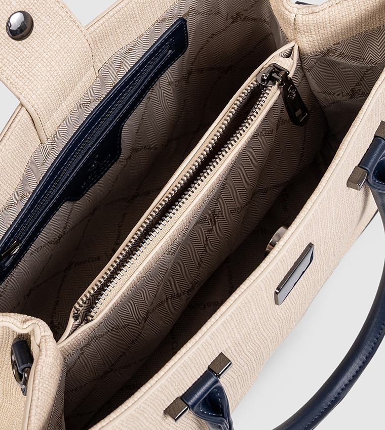 حقيبة ساتشل بملمس بارز وسحاب