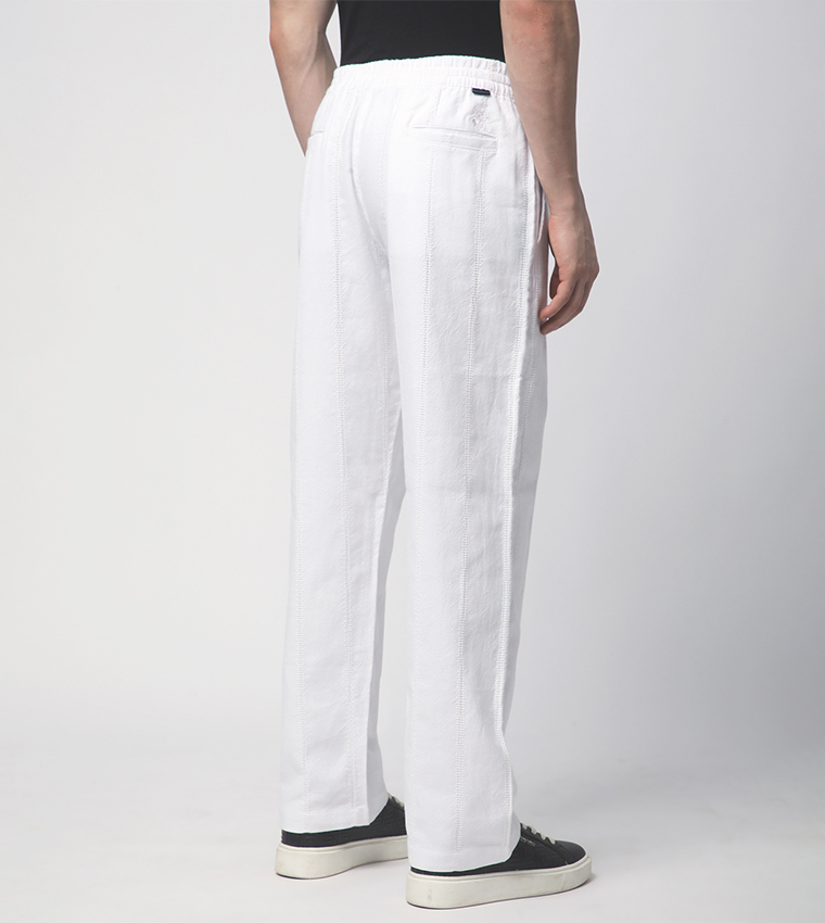 Linen Drawstring Waist Pants