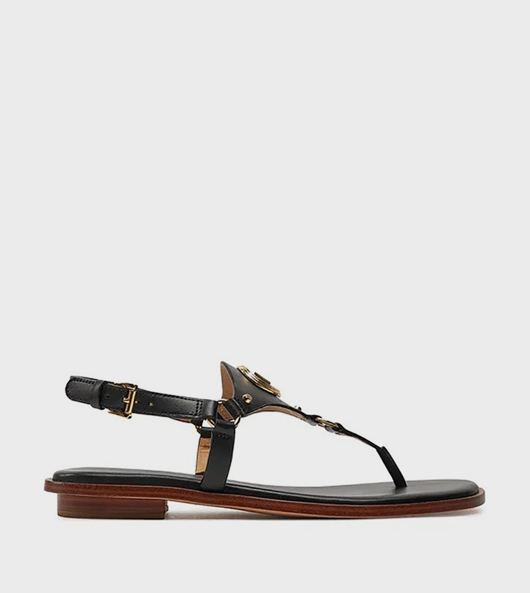 Logo Detail Slingback Flat Sandals