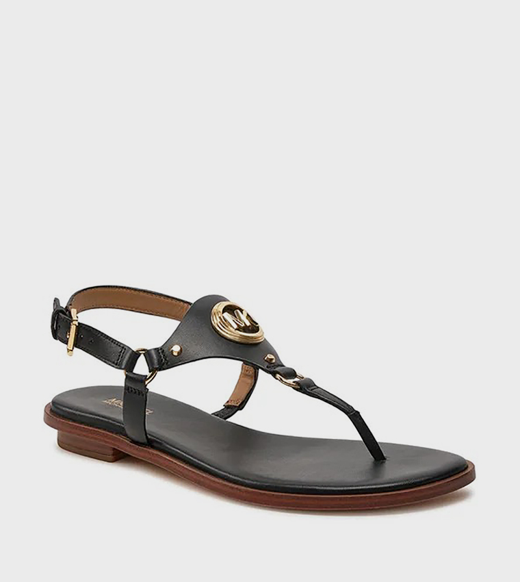 Logo Detail Slingback Flat Sandals