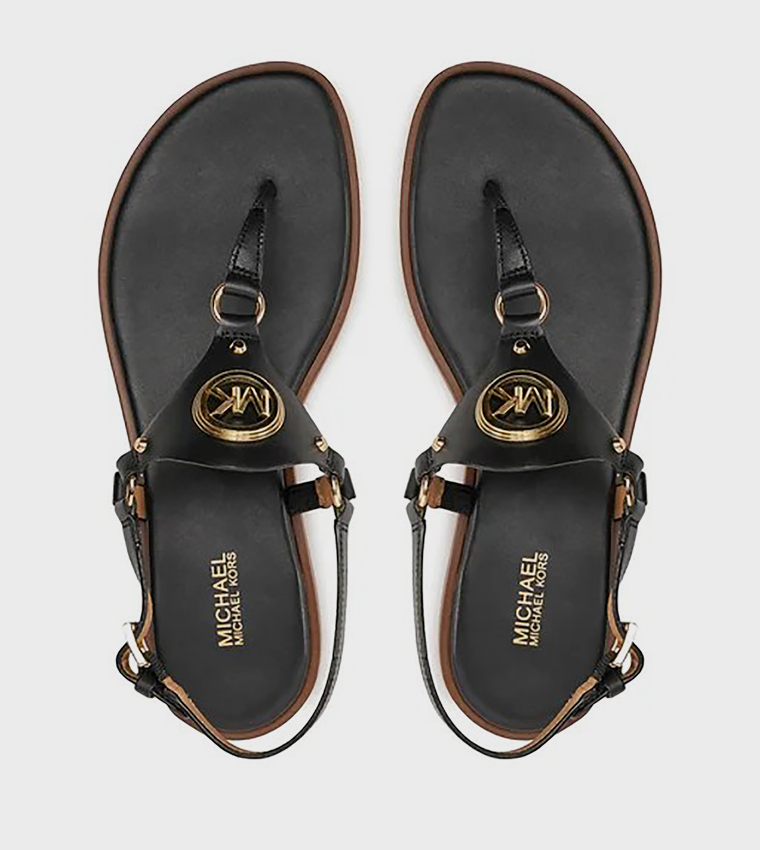 Logo Detail Slingback Flat Sandals
