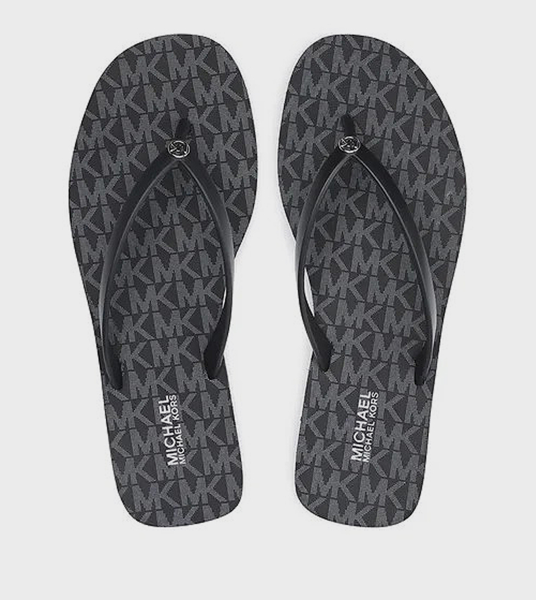 Monogram Patterned Flip-Flops