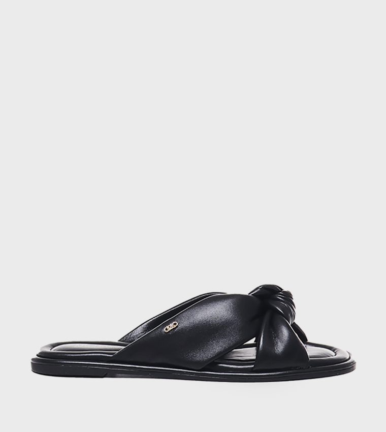 Logo Detail Knotted Flat Sandals