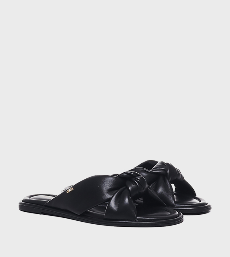 Logo Detail Knotted Flat Sandals