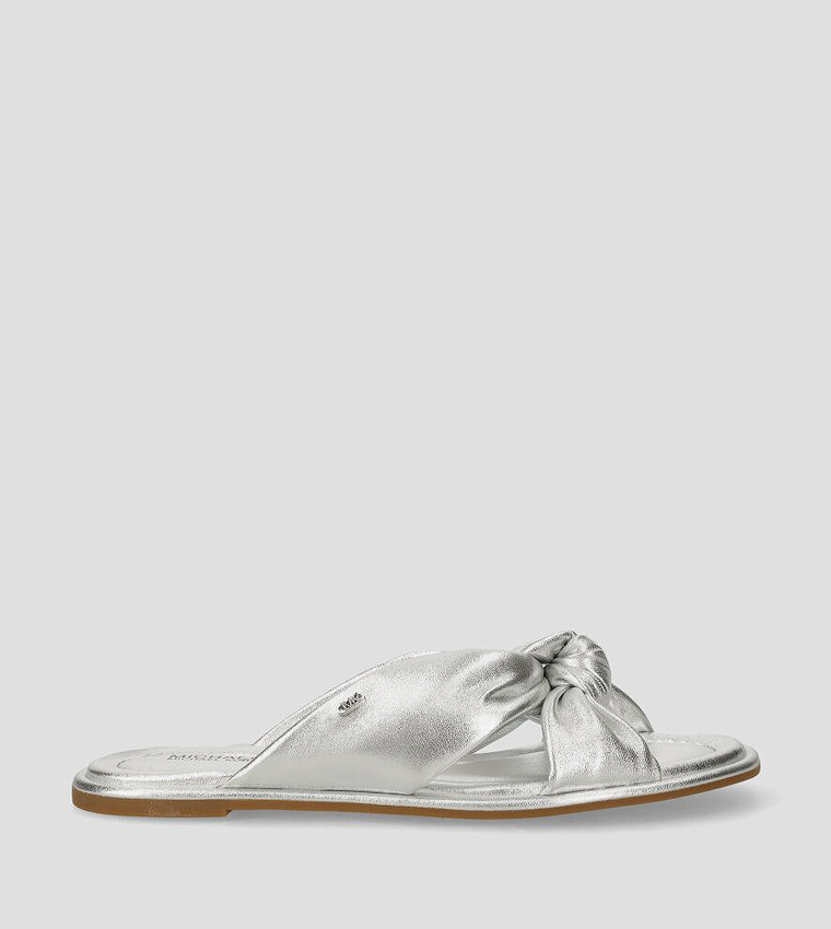 Metallic Logo Detail Knotted Flat Sandals