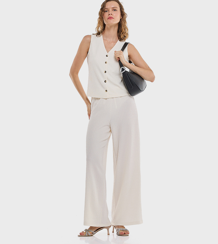 Textured Vest Top with V-Neck