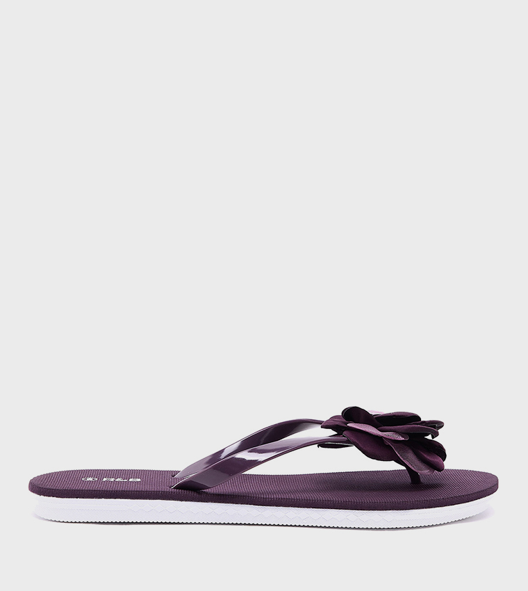 Appliqued Thong Flip-Flops