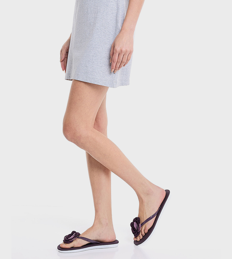 Appliqued Thong Flip-Flops