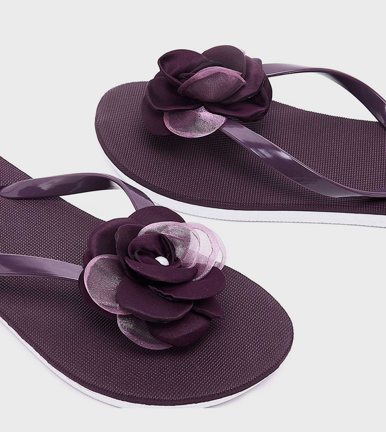 Appliqued Thong Flip-Flops
