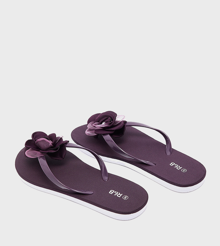 Appliqued Thong Flip-Flops