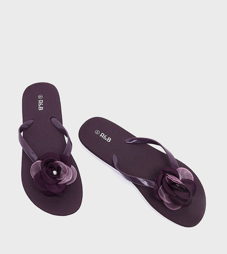 Appliqued Thong Flip-Flops