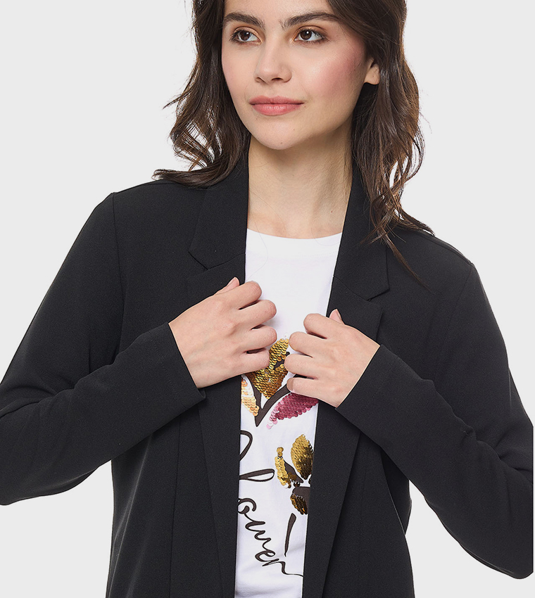 Solid Jacket with Long Sleeves
