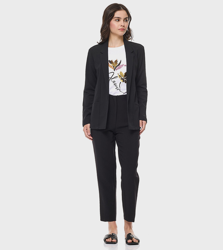 Solid Jacket with Long Sleeves