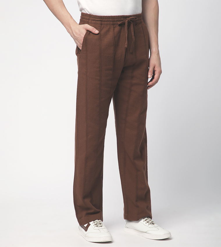 Linen Drawstring Waist Pants