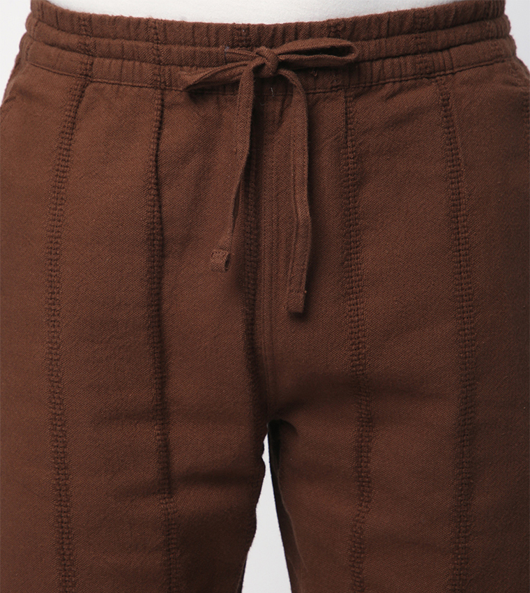 Linen Drawstring Waist Pants