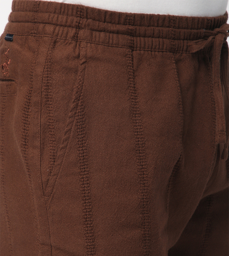 Linen Drawstring Waist Pants