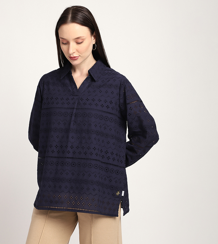 Openwork Long Sleeves Shirt