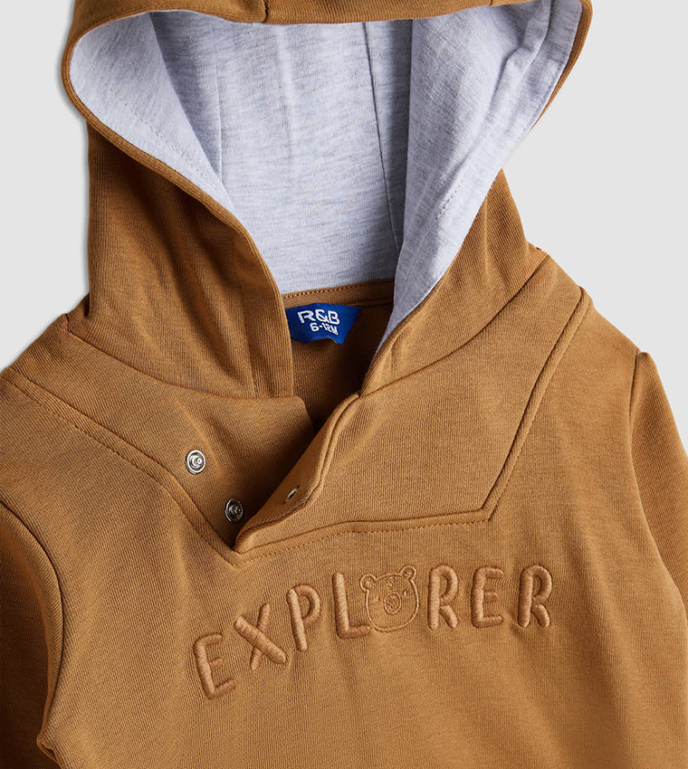 Embroidered Hooded Clothing Set