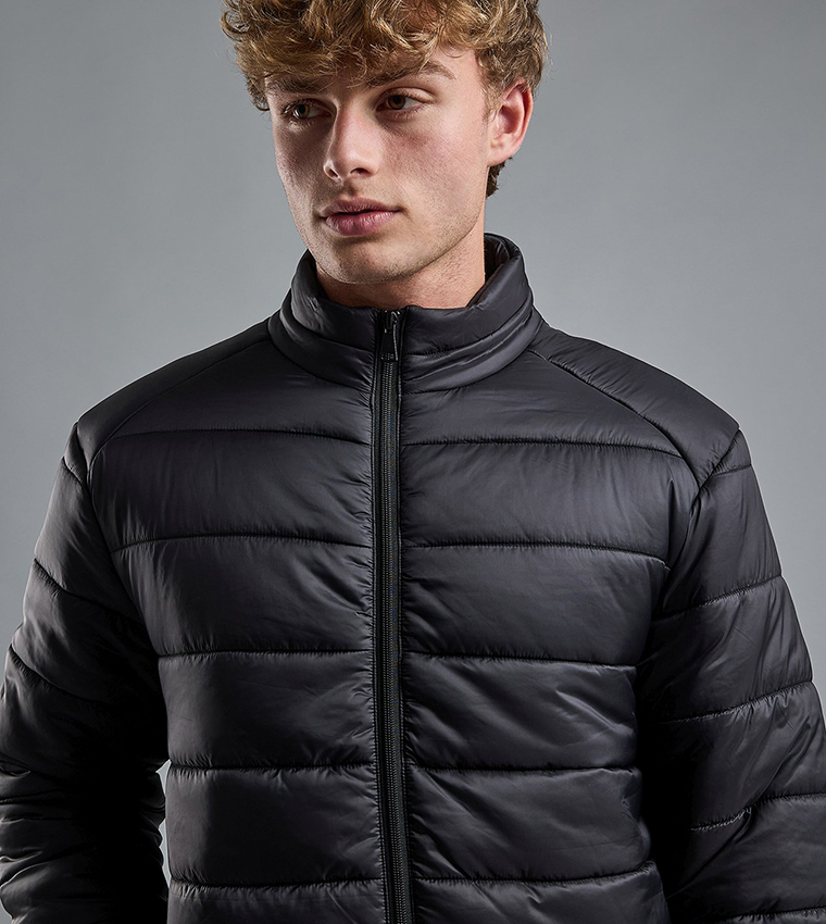 Quilted Puffer Jacket with Zipper Closure