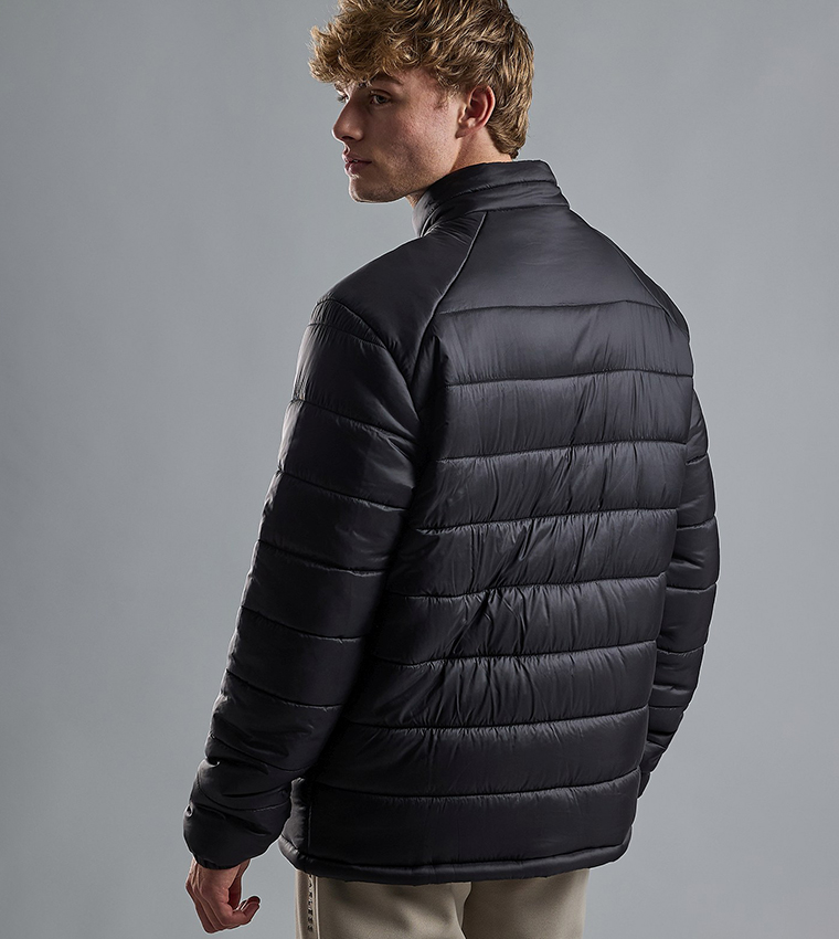 Quilted Puffer Jacket with Zipper Closure
