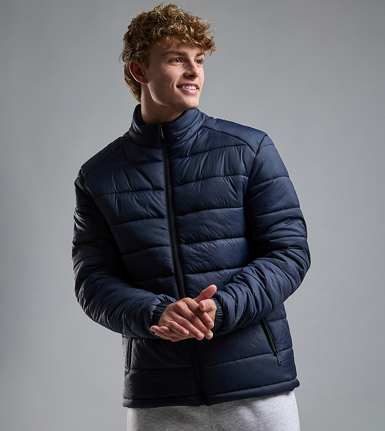 Quilted Puffer Jacket with Zipper Closure