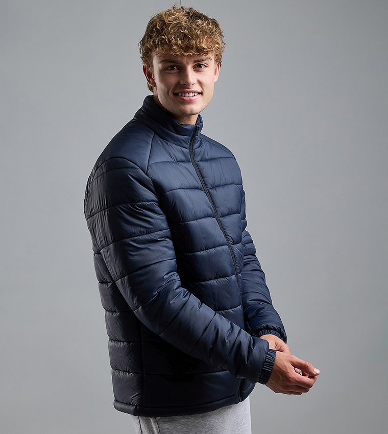 Quilted Puffer Jacket with Zipper Closure